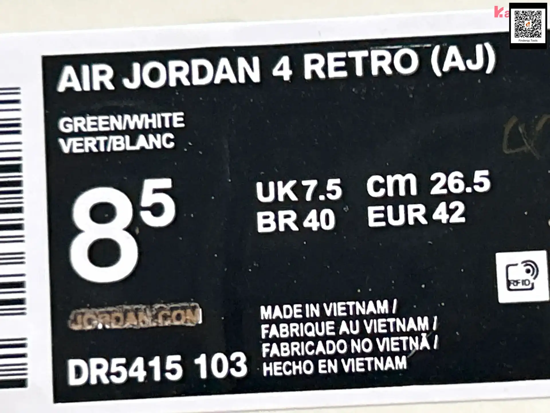 Air Jordan 4 Retro Green/White