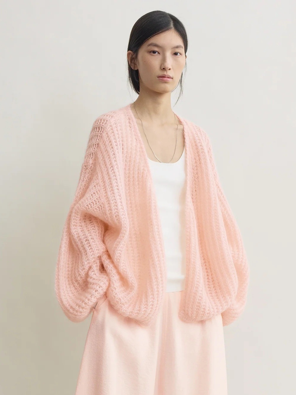 Rongmei Loose and Lazy Style Mohair Cardigan for Women 26 Spring and Summer New Tot Style Elegant Cut Out Knitted Jacket
