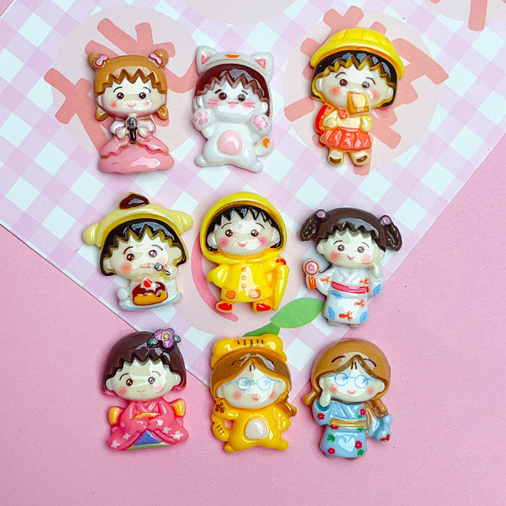 Cherry meatballs girl series cartoon resin accessories diy cream glue accessories drop glue mobile phone case hair clip