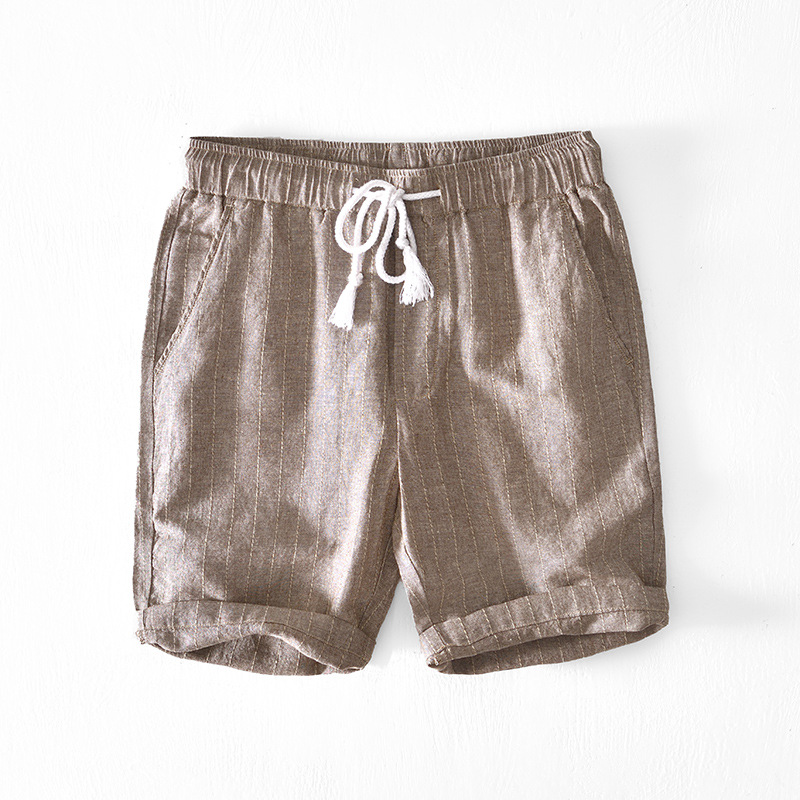 L8230 Summer Men's Casual Shorts Striped Sports Trendy Men's Pants Strap Beach Pants