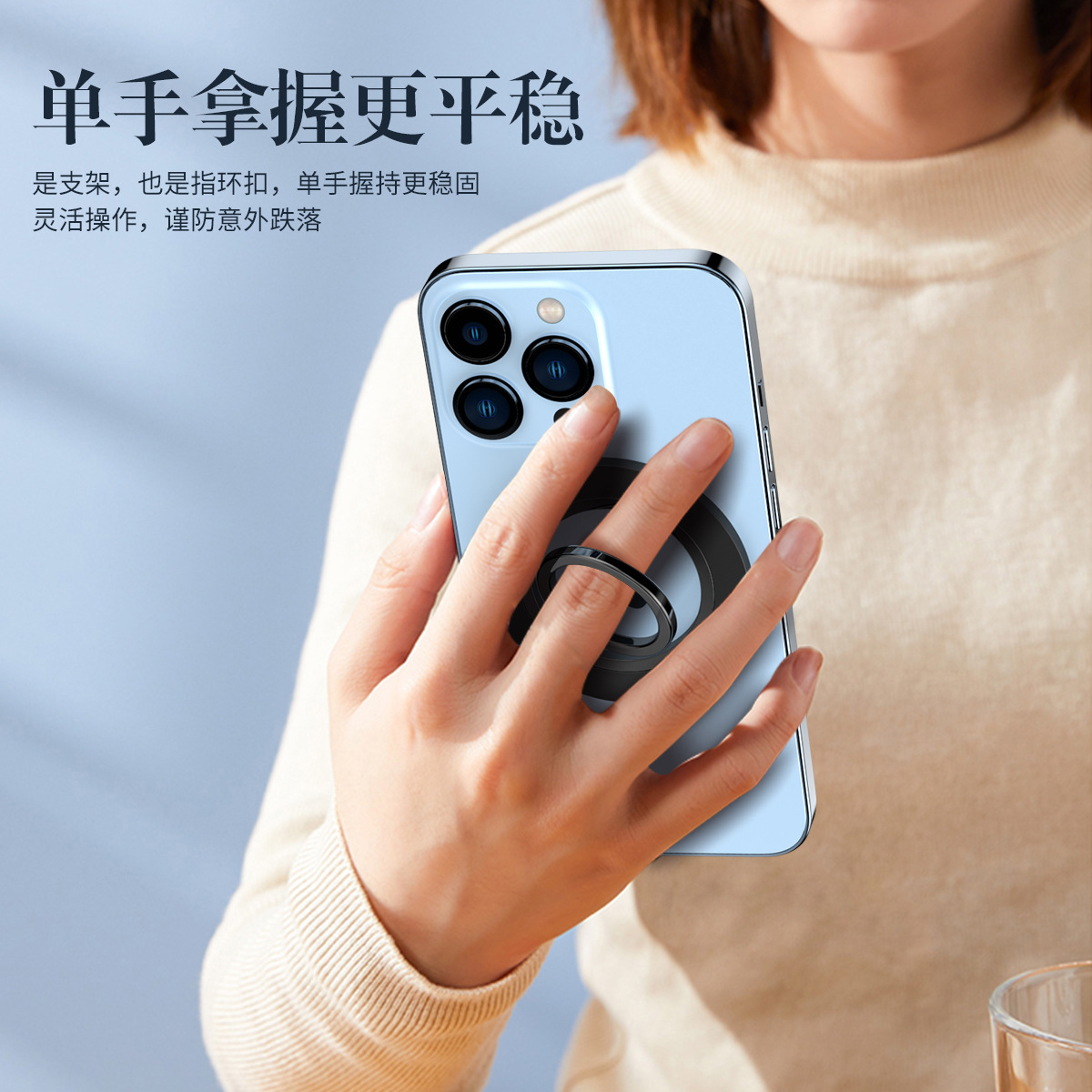 Popular Magnetic Mobile Phone Holder All-Metal Mobile Phone Lazy Holder Magnetic Desktop Ring Holder Multi-Functional New Product