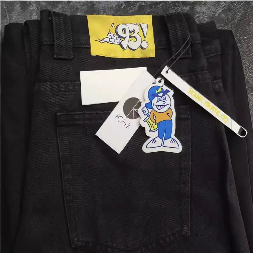 BIGBOY Polar Big Boy 93 Jeans y2k Harajuku Hip Hop Cartoon Pattern Embroidered Loose Jeans Men