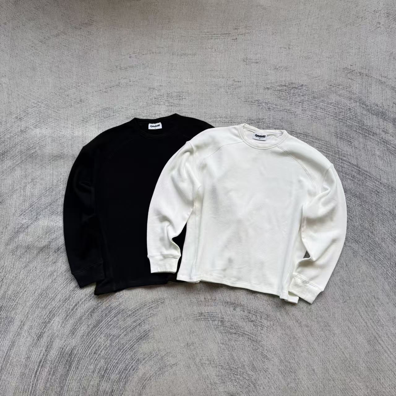Fyredwrld Waffle Solid Color Long Sleeve Shirt'Tai Chi'