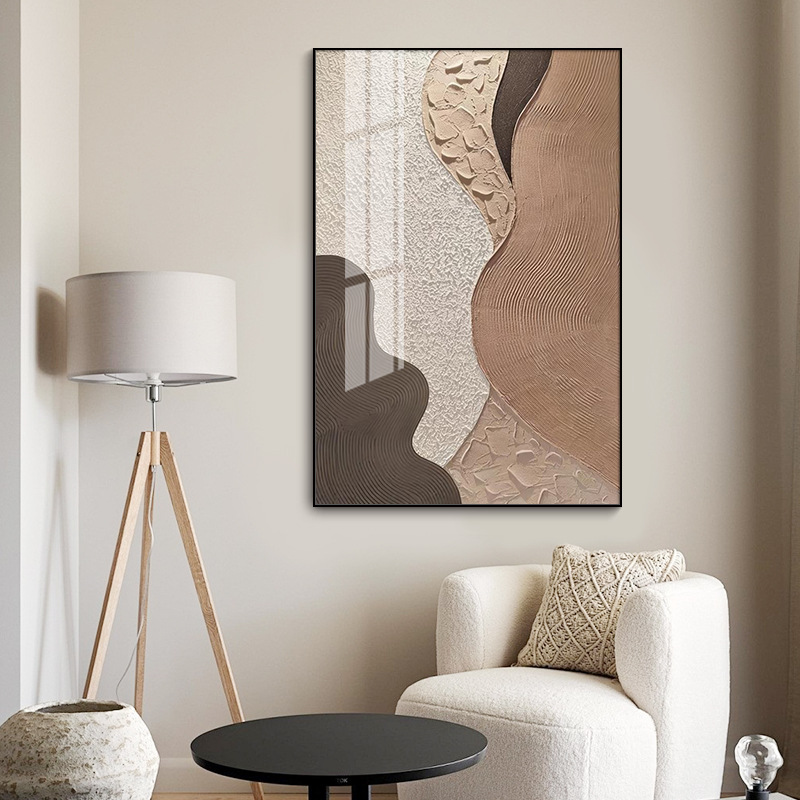 Source Factory Decorative Painting Customized Abstract Art Entrance Painting Living Room Background Wall Mural High-End Hotel Hanging Painting