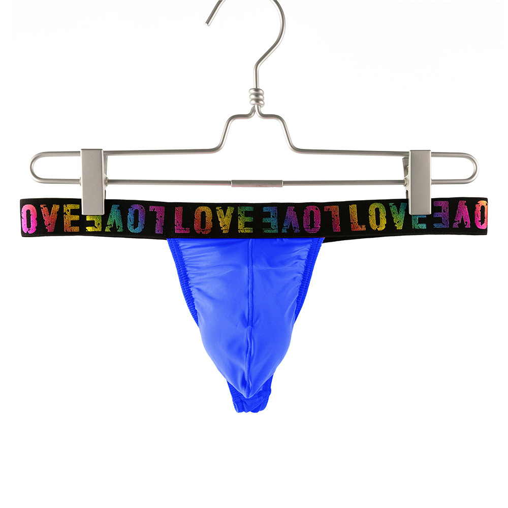 Seven-color in stock cross-border Men's thong sexy low waist youth sexy underwear low waist bright tendon T pants B889