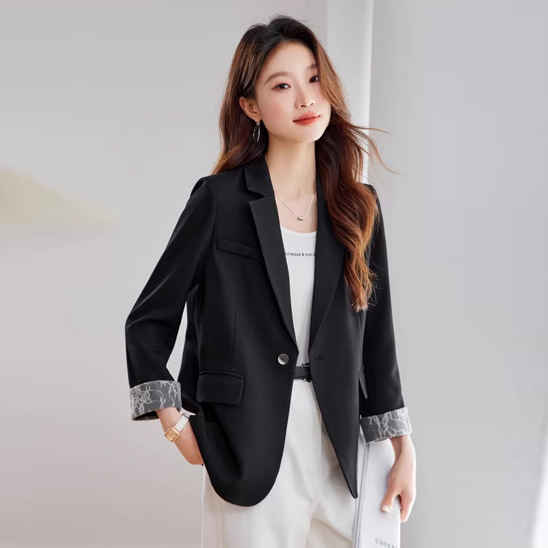 Pink Blazer for Petite Women, Spring and Autumn 2026 New Korean Style, High-End Street Fashion Casual Suit Jacket