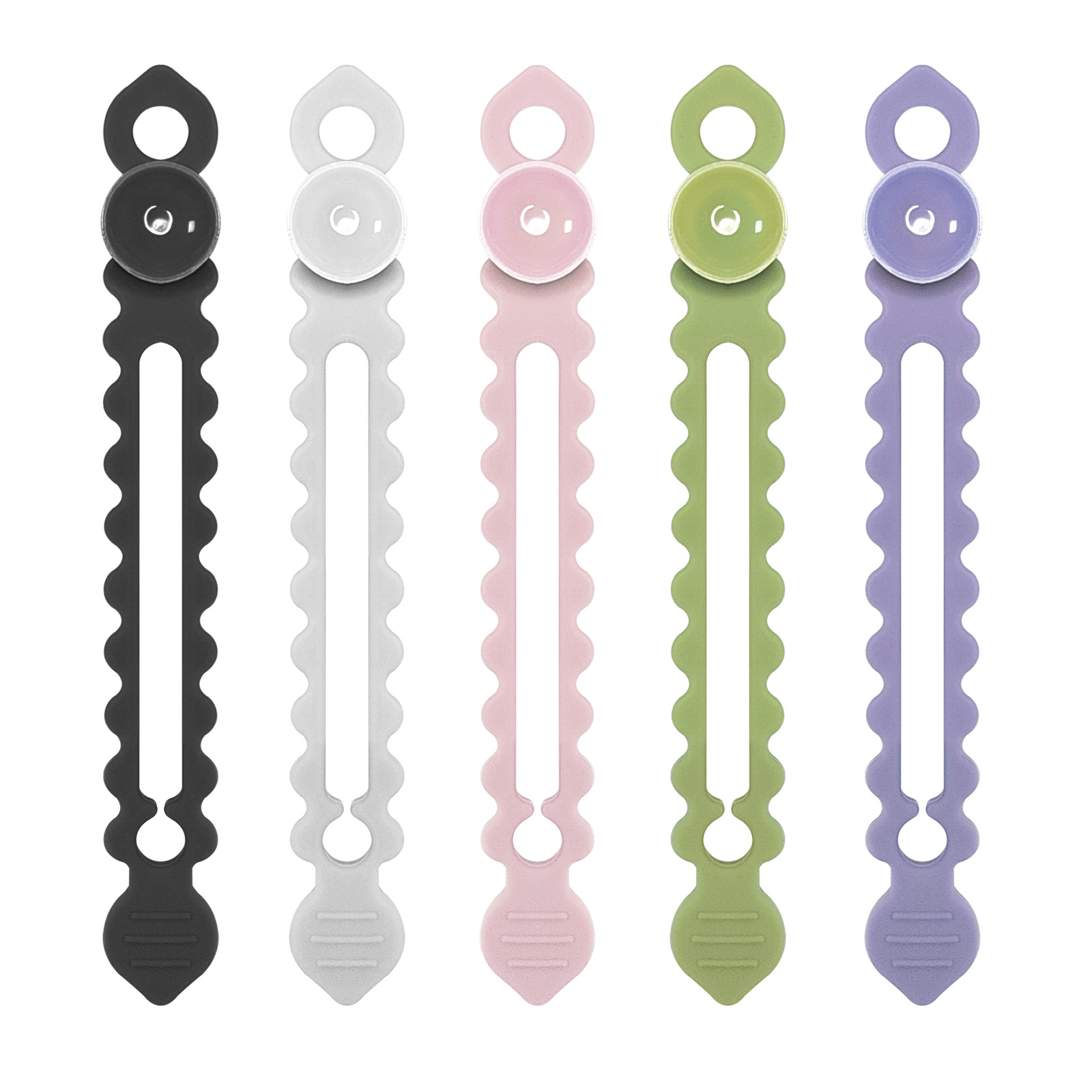 Data Cable Organizer, Cable Winder, Cable Tie, Wire Harness Strap, Wall-Mounted Suction Cup, Silicone Earphone Cable