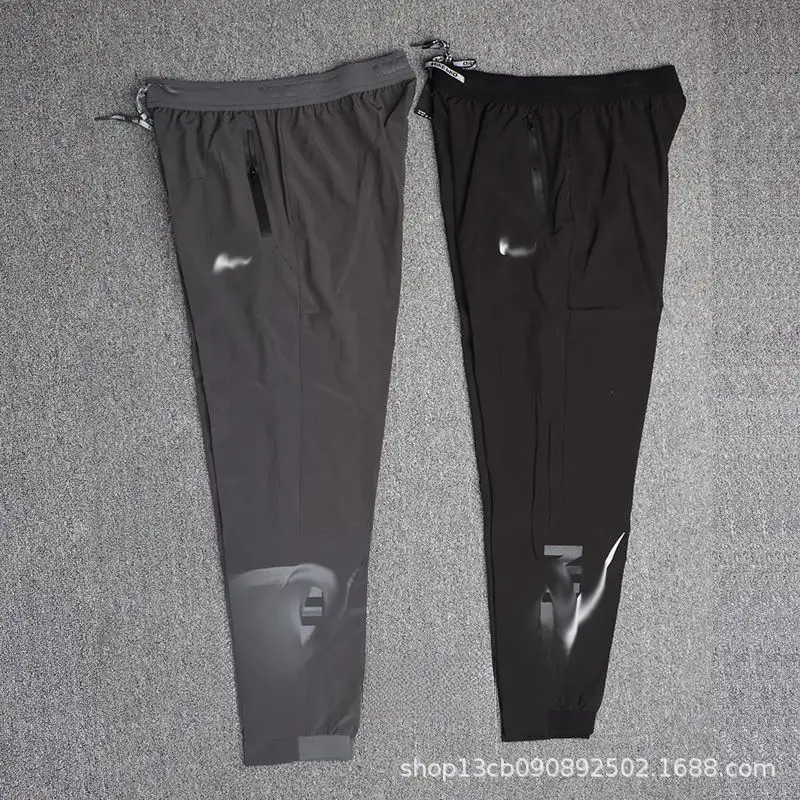 25 new spot ice silk quick dry sports track and field pants men's summer loose drawstring fitness leisure training pants