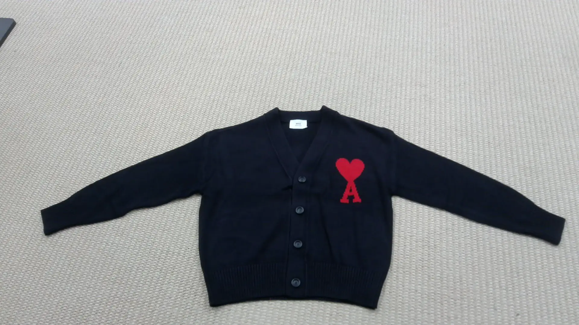 AMI Paris Heart Logo Cardigan