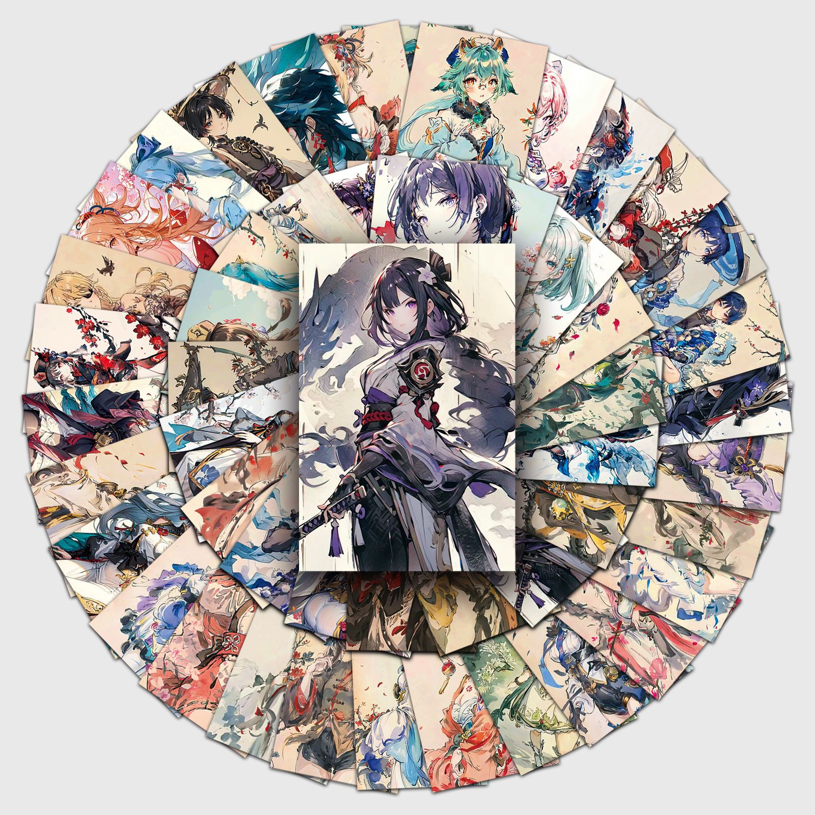 50 pieces of ink and wash feng yuan god cartoon secondary creative game peripheral decoration cup luggage computer stickers