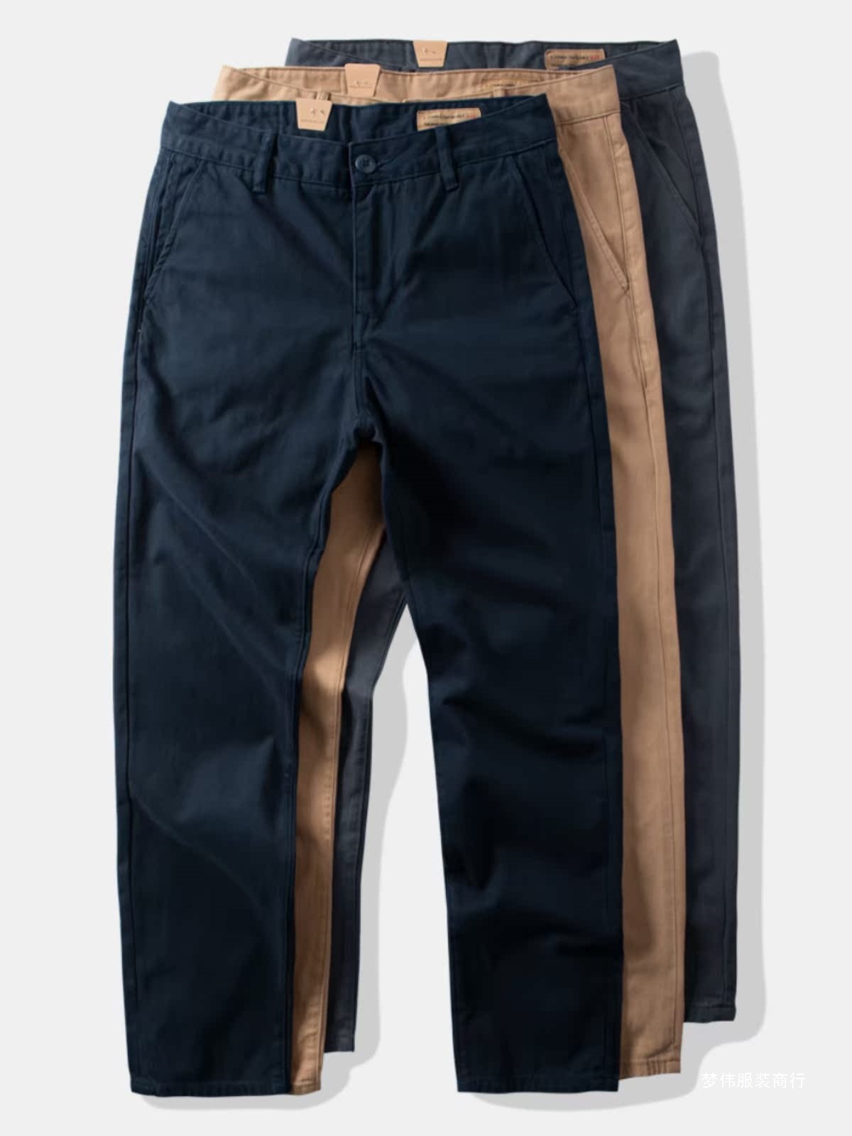 Heavy Cotton Straight Loose Overalls Outdoor Men's Casual Pants Ami Kaji Autumn and Winter Black Pants Mengwei