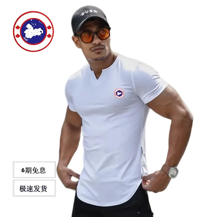 Big Goose Hometown Flagship Canadian Authentic Big Goose Summer Men Sports Short-Sleeved T-Shirt Casual silm Bottoming Shirt