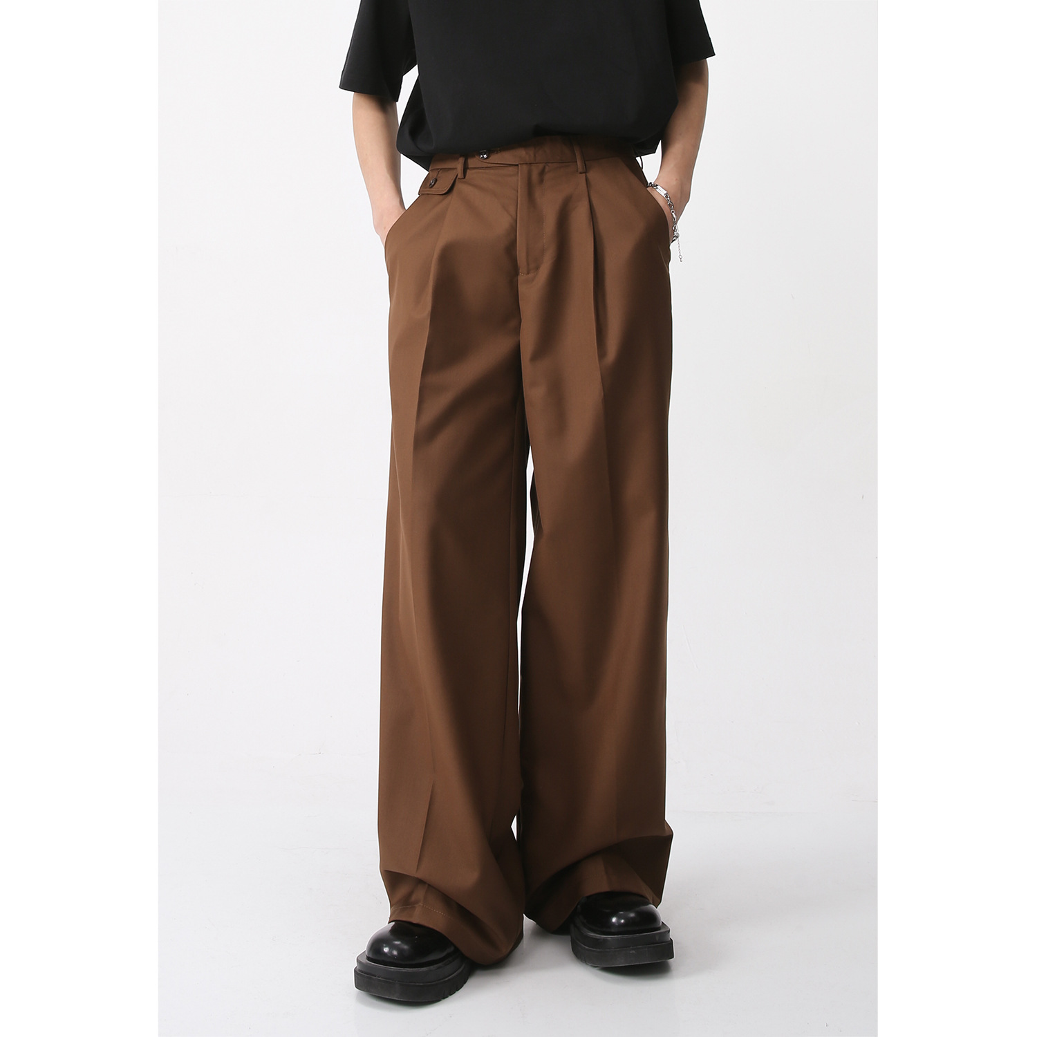 Mtlclothes Men's Clothing | Classic Casual Trousers, Loose Straight-Leg Korean Style, Retro Simple Style, Commuter Trend