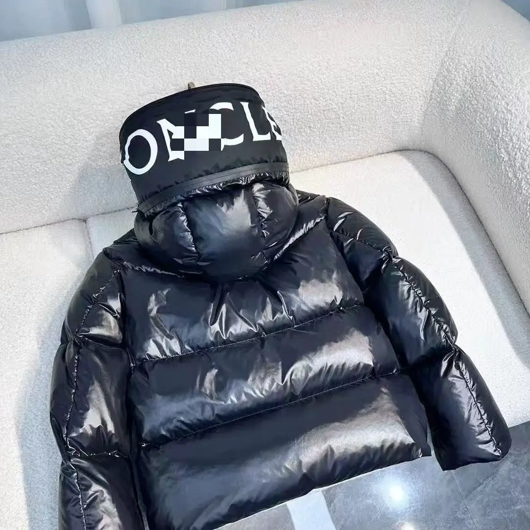 Unisex White Goose down Jacket for Women, 2025 Autumn and Winter New Style, Badge Design, Slimming down Coat, Warm, High-Quality