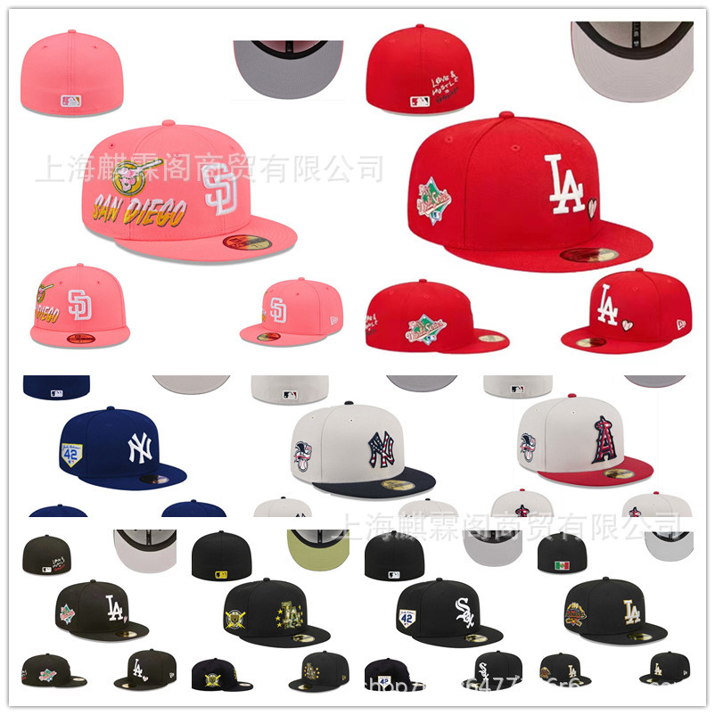 Baseball Fully Enclosed Baseball Cap, Non-Adjustable, Reversible, New Dense Embroidery, American Hip-Hop Newera League Size