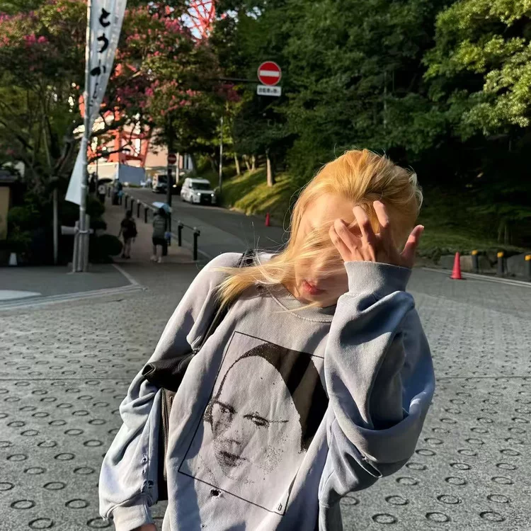 Stubborn Master's Same ERD25SS Melancholic Rich Second Generation Blue Rendering Used Washed Nun Round Neck Thick Cotton T