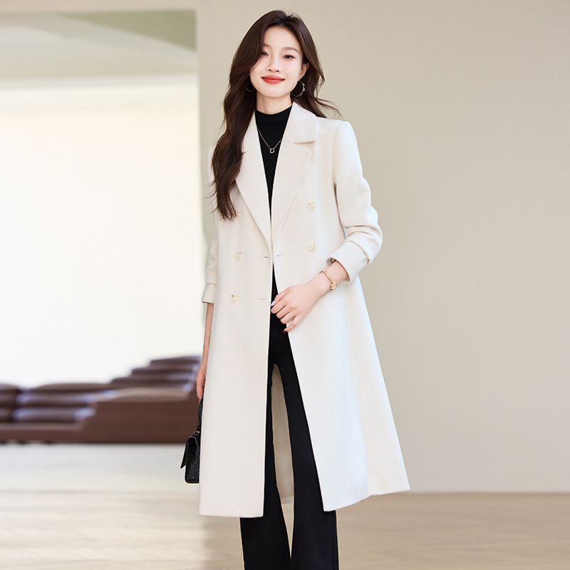 High-end sense long trench coat women's 2024 autumn and winter new high-end fashion temperament winter small woolen coat