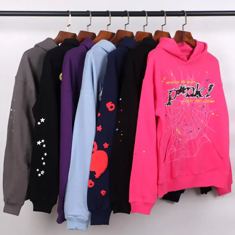 Beautiful and Trendy New Sp5 Spider Web Der Casual Suit Loose 555 555 Hooded Sweatshirt Leggings Pants