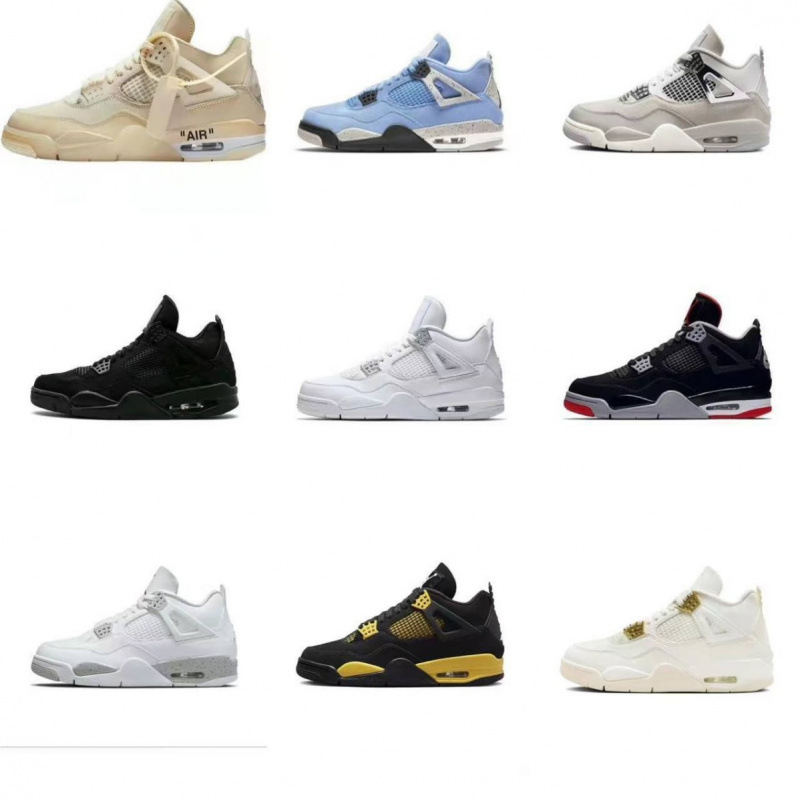 White Sail Electric Mother Black Red White Cement Psg Air Cushion Basketball Shoes Jordan 4 Non-Slip Men's and Women's Shoes Cross-Border Sports Shoes QC-foto från 1688 på Qualit.ly