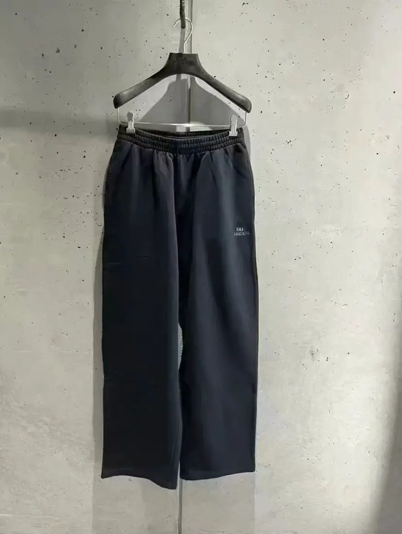 ceiling! Paris style logo embroidered sports pants, men's and women's 25fw autumn and winter cotton loose casual pants