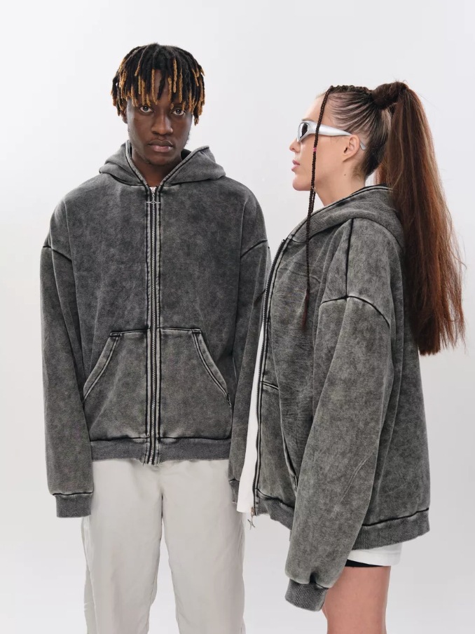 European and American Plus Velvet Thickened Hooded Sweater Men's American Heavy Loose oversize Men's and Women's Autumn and Winter Couples Shirt