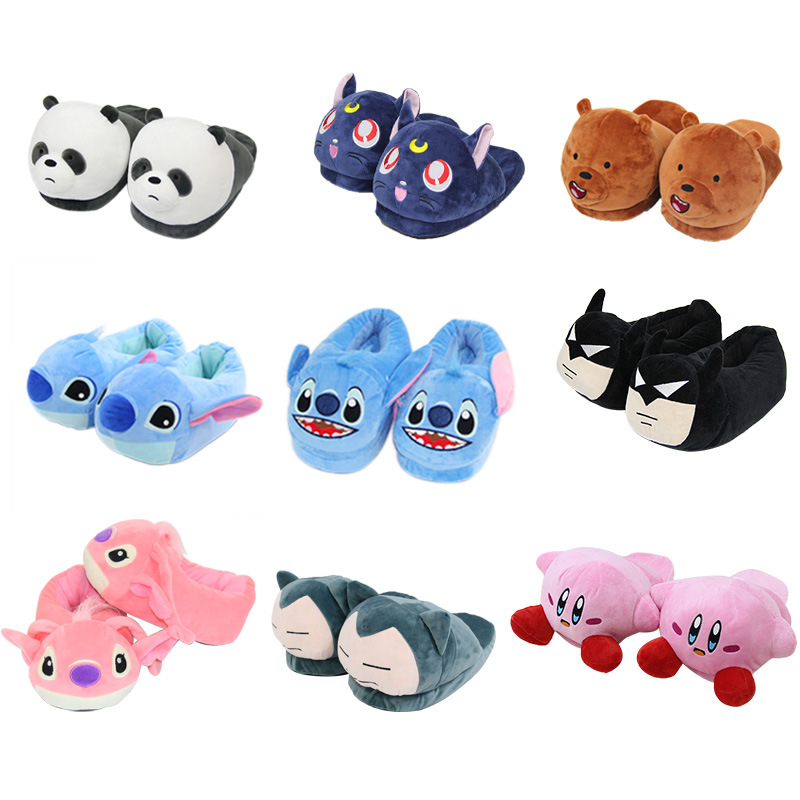 Autumn and winter new stills batman plush slippers star kabi panda home couple warm bag heel cotton shoes Foto QC de 1688 na Qualit.ly