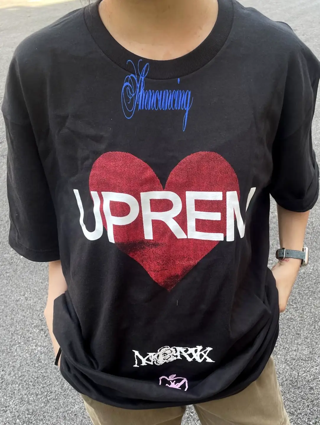 Red Heart T-Shirt Ceiling! Zwsp Produced Ss25 Announcing Tee Love Heart Short Sleeve Couple Tee