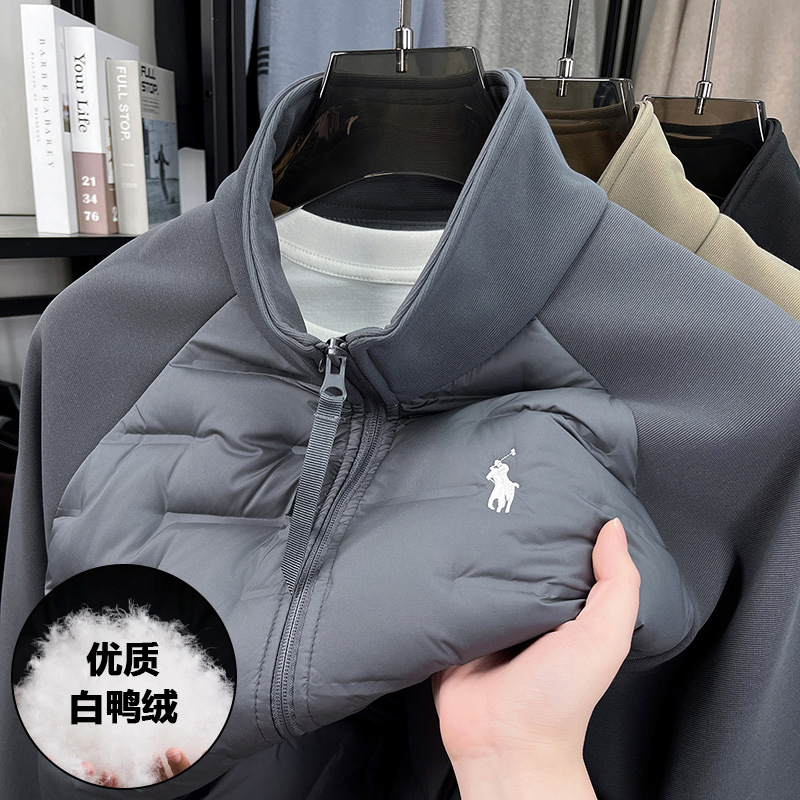 2025 Winter Embroidered Pony Logo Men's down Jacket Casual Fashion Warm Youth Casual down T-Shirt Jacket Foto QC de 1688 na Qualit.ly