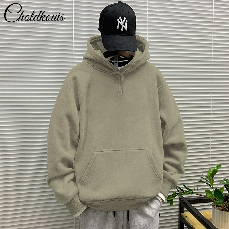 Heavyweight Hooded Sweatshirt for Men 2026 New Autumn and Winter Thin Fleece Thickened Unisex Loose Hoodie Trendy Brand Couple Jacket