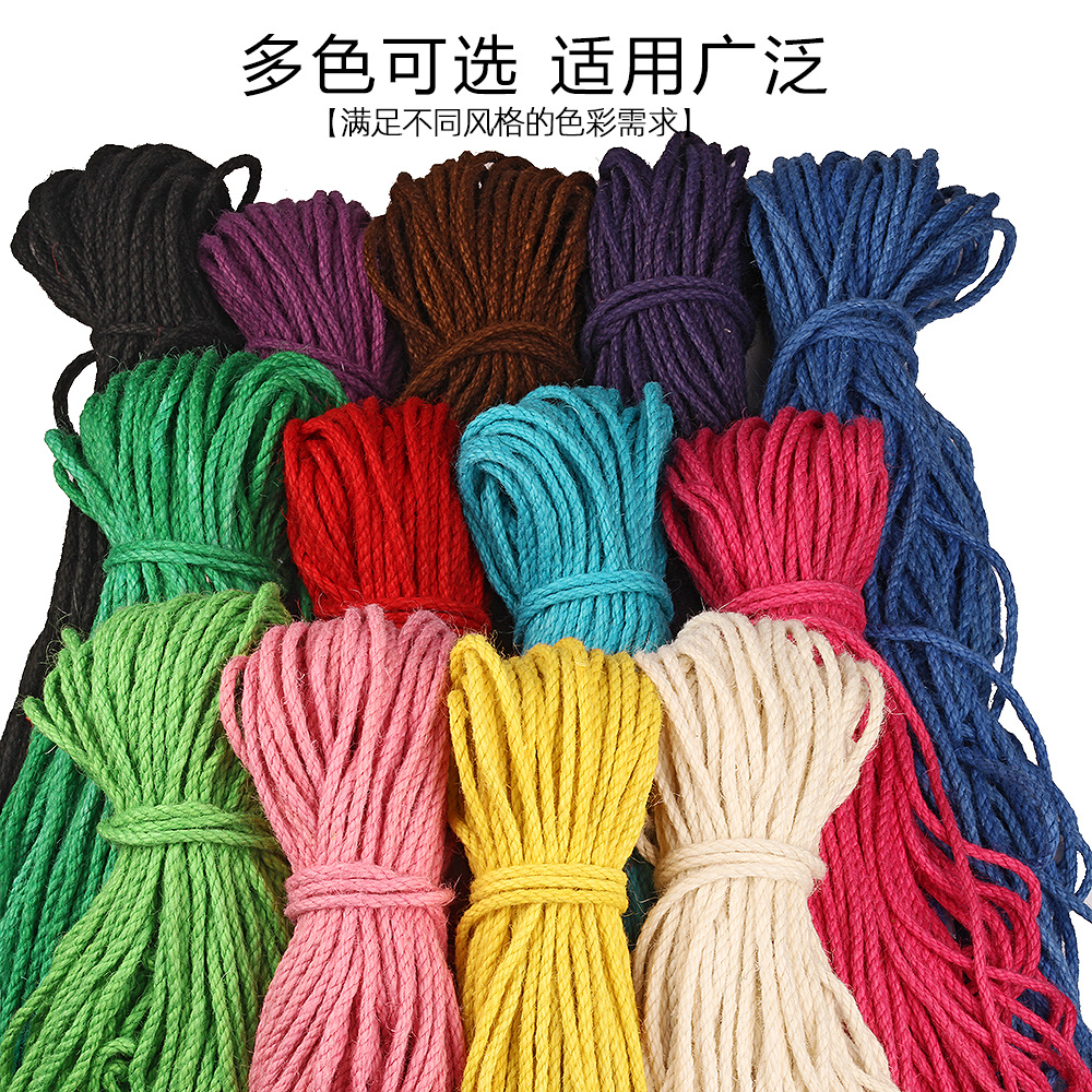 5mm Colorfulful Hemp Rope Handmade DIY Decoration Braided Rope Tapestry Decoration Photo Wall Hemp Rope Material Rope Twine