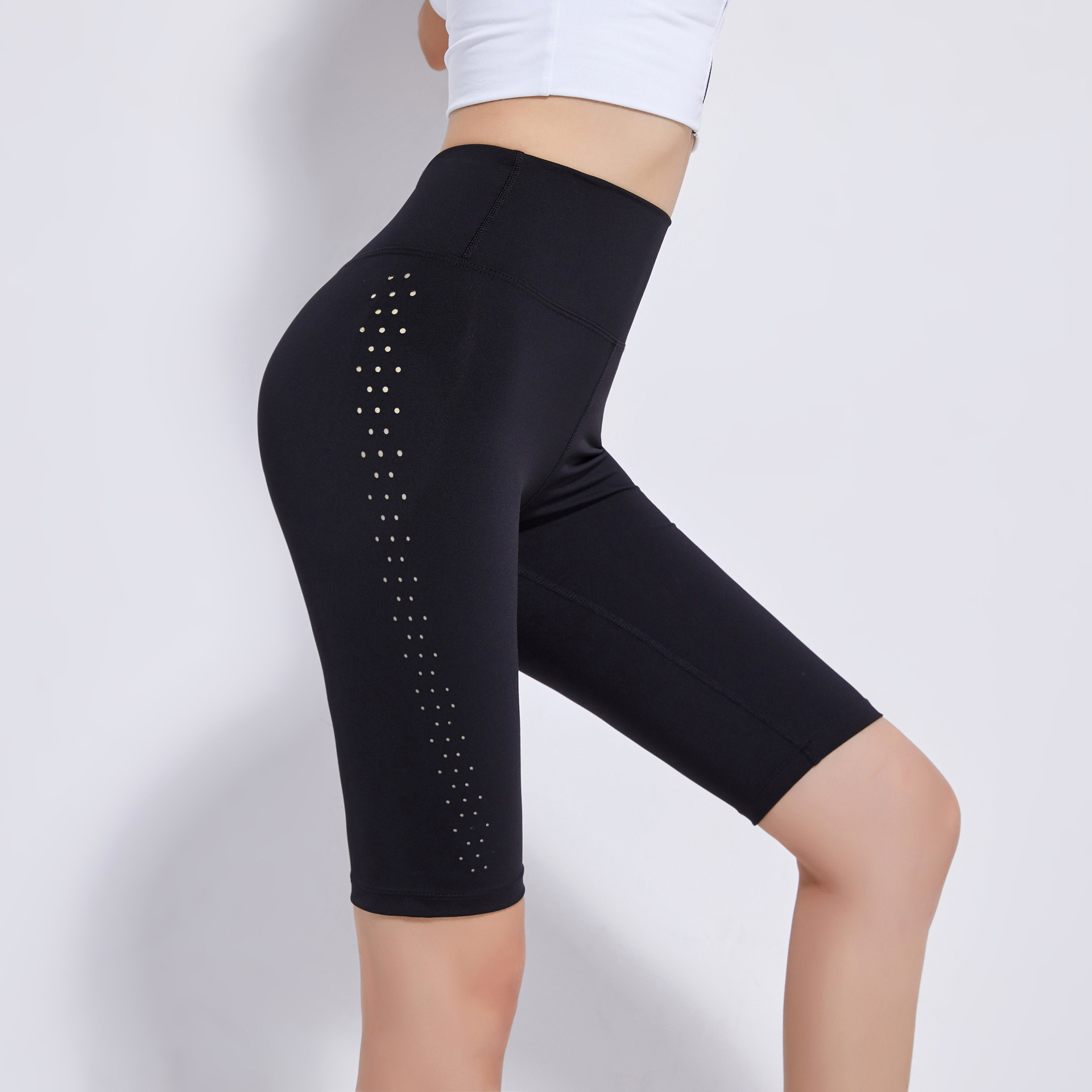 Summer Thin Sports Tight Pants Women's Peach Hip Fitness Pants High Waist Stretch Pants Fitness Shorts Yoga Pants Women