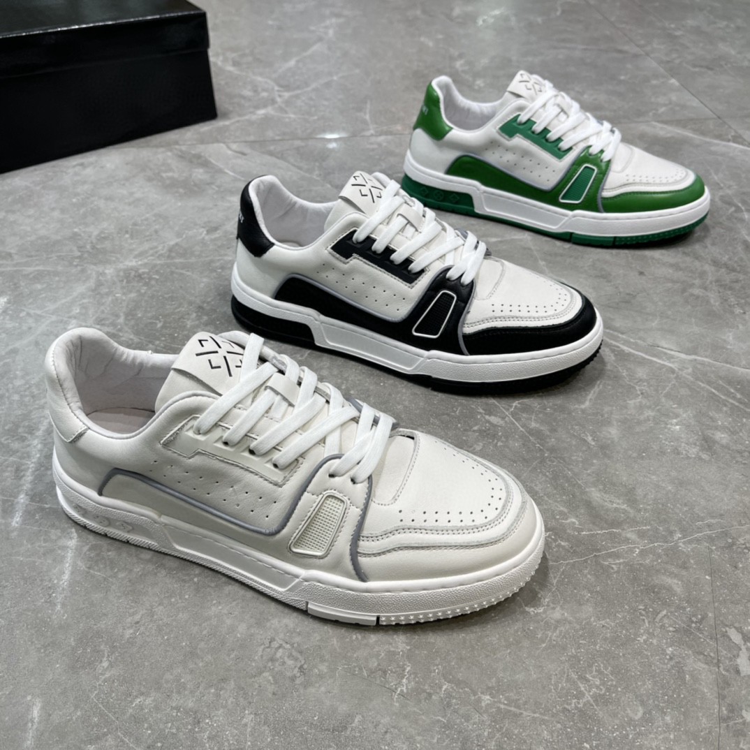 Source Origin Men's Board Shoes Genuine Leather Men's Shoes White Shoes New First Layer Cowhide Panda Board Shoes Casual Shoes Men's Shoes
