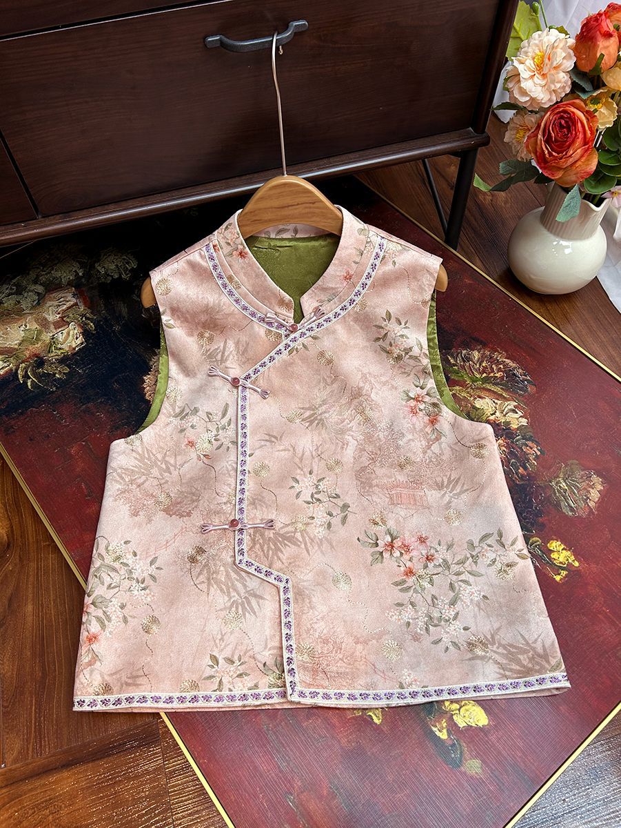Chinese-Style New Vintage Suede Vest for Autumn and Winter in Macaron Colors, Versatile and Artistic for Women