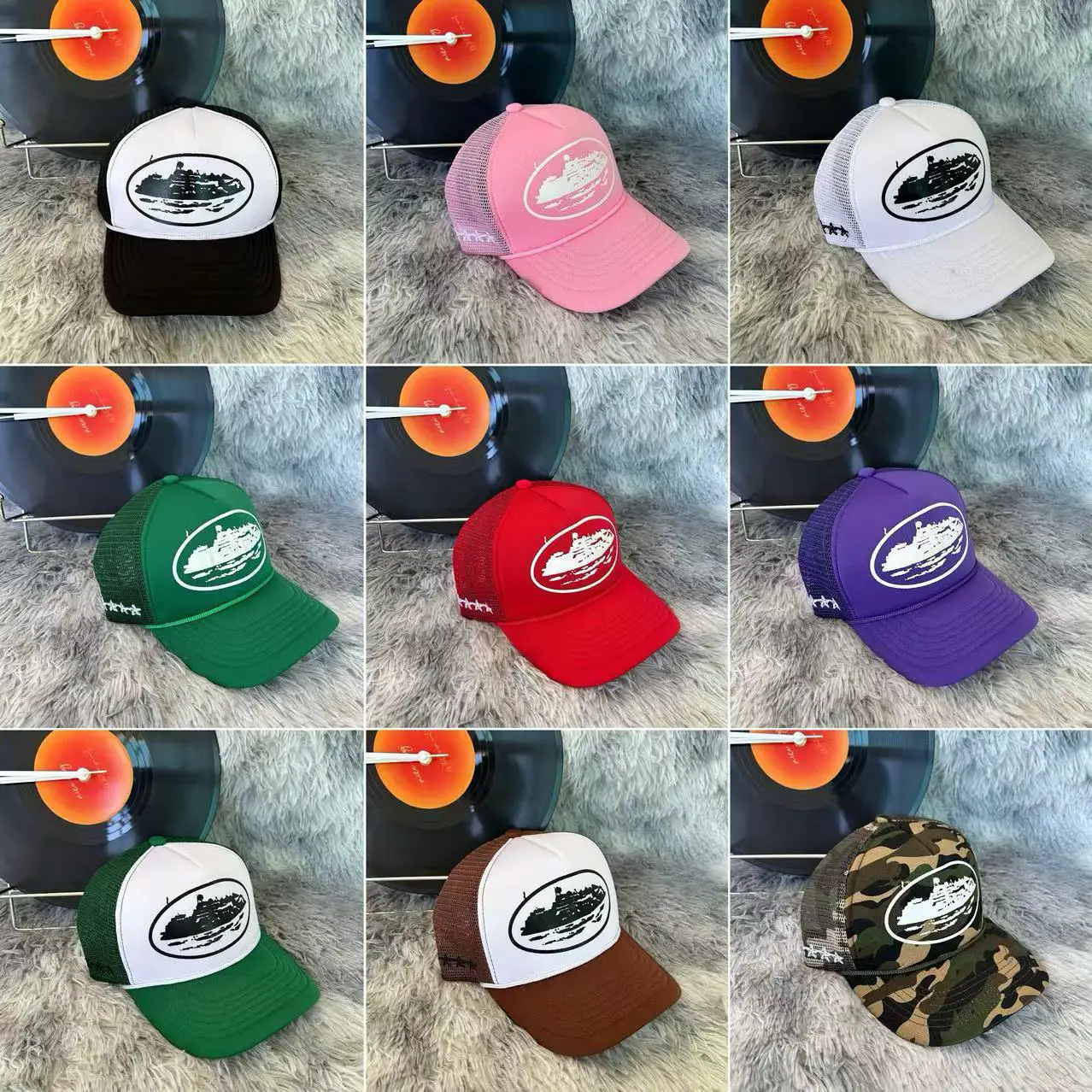 Cross-Border European and American Trendy Brand Alcatraz Logo Embroidered Printed Baseball Cap Sunshade Peaked Cap for Men and Women Outdoor Curved Brim Hat