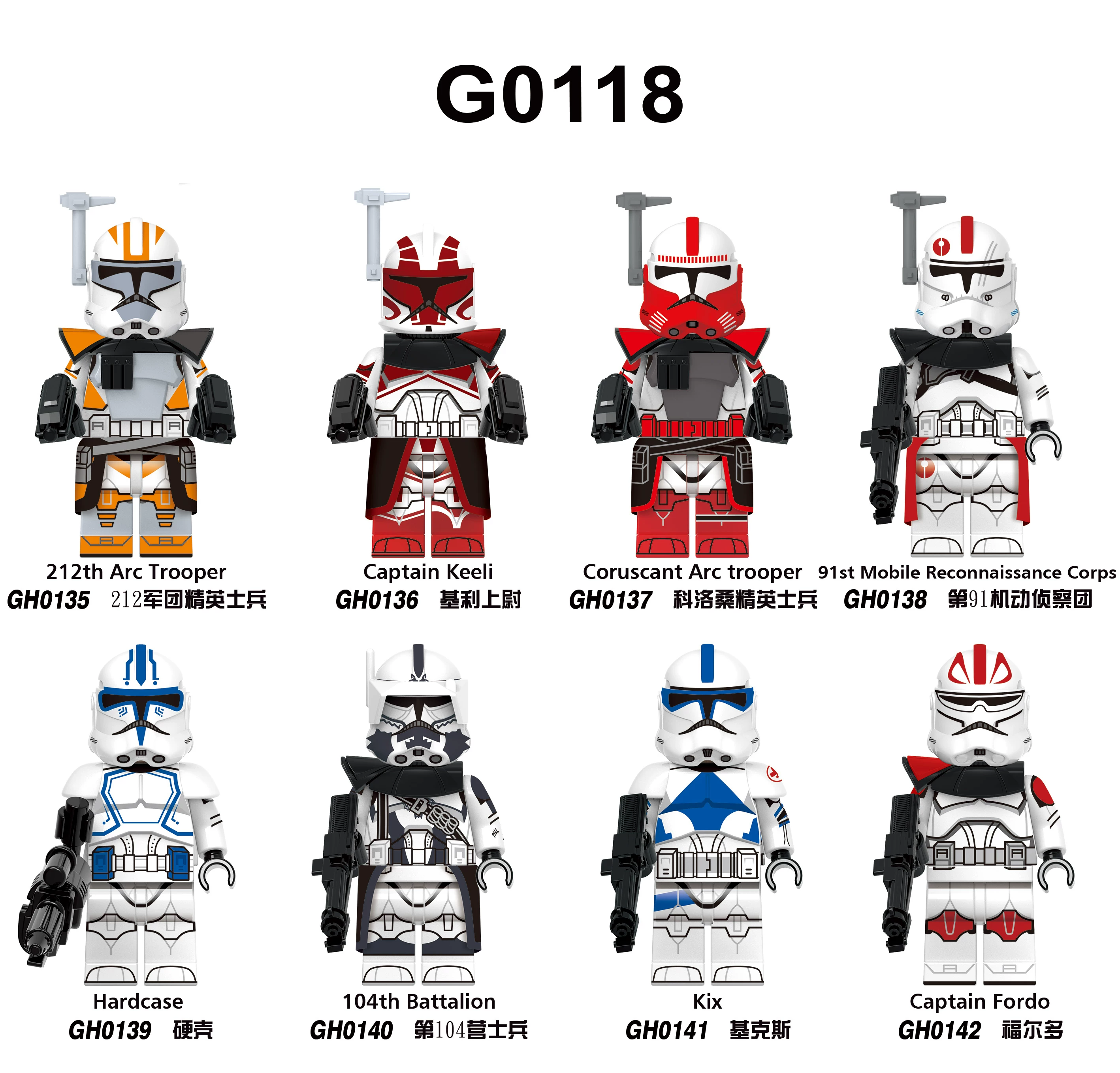G0118 Star Wars Series Clone Trooper Scout Soldier Fordo Assembled Building Block Minifigure Children's Toy QC-foto van TAOBAO op Qualit.ly