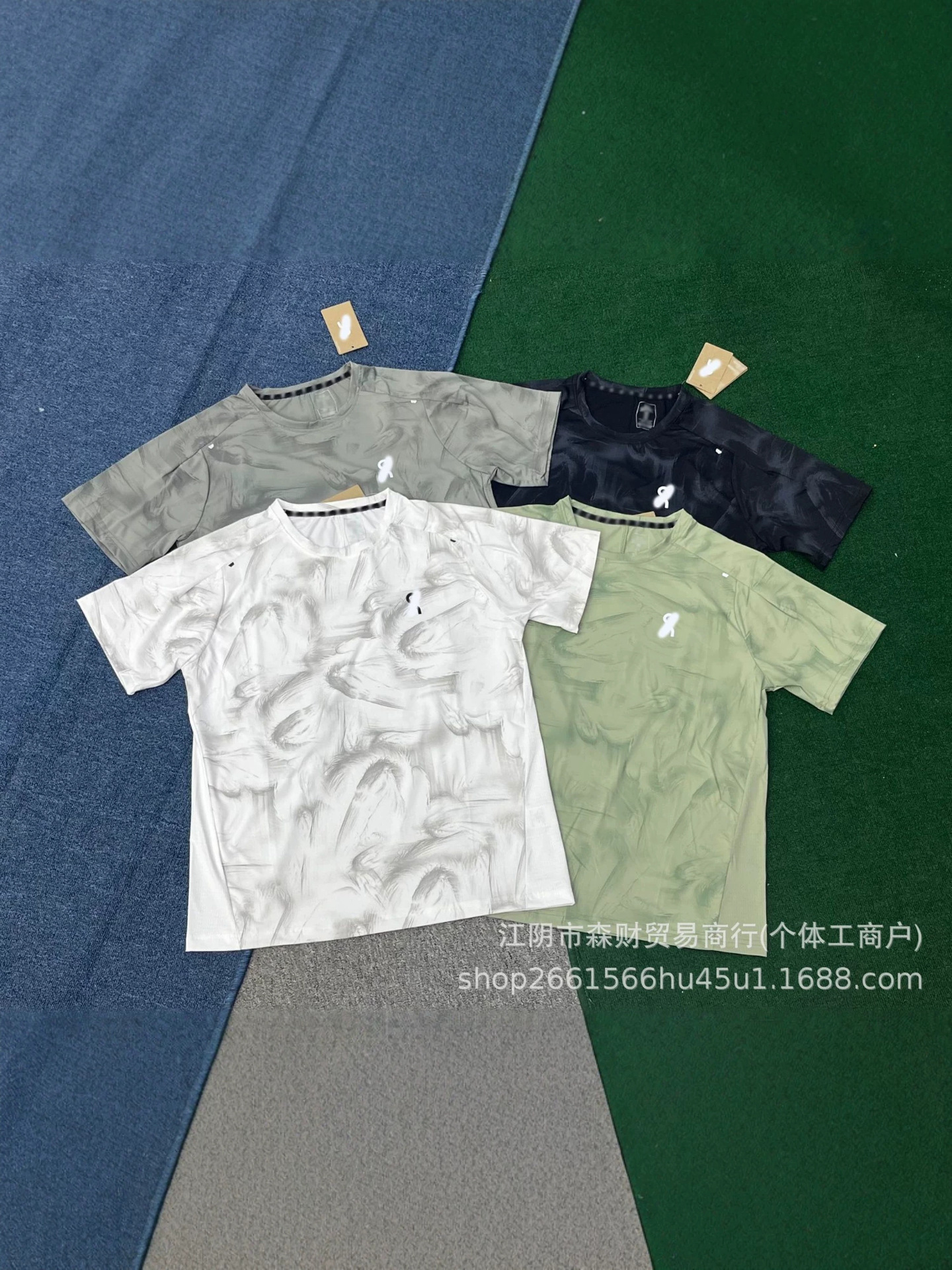 2026 Cross-Border Round-Neck Quick-Drying Ice Silk Short-Sleeved T-Shirt for Men European and American Summer Sports and Fitness Breathable High-Elastic Training Clothes Fotografie QC de pe 1688 pe Qualit.ly