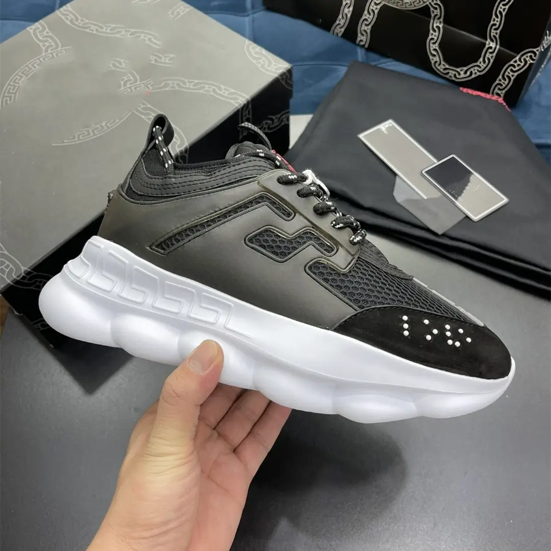 European Men's Shoes Autum New arrival Medusa Vasai Totem Print Fashion Trendy Thick Sole Casual Sneakers