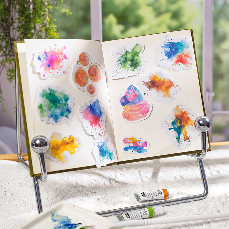 Beautiful Day Watercolor Smudge Stickers Large Pack Watercolor Paint Box Series Journal Decoration Collage Materials