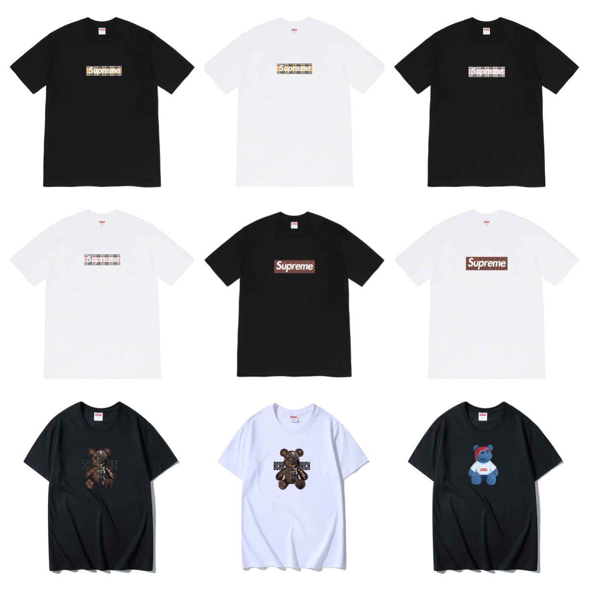 American Fashion Brand Supreme Summer Ss25 Short-Sleeved Street Pattern Retro Top Couple Short-Sleeved T-Shirt