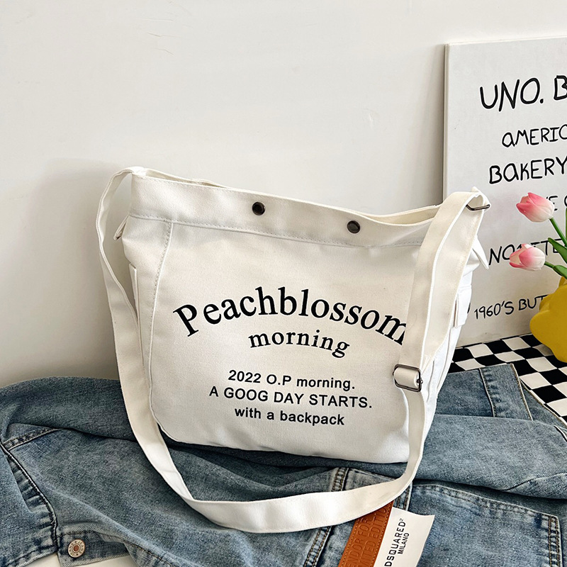 2023 New Style Atmospheric Crossbody Bag Fashionable All-match Canvas Shoulder Bag Women's High-end Sense Large Capacity Letter Bag