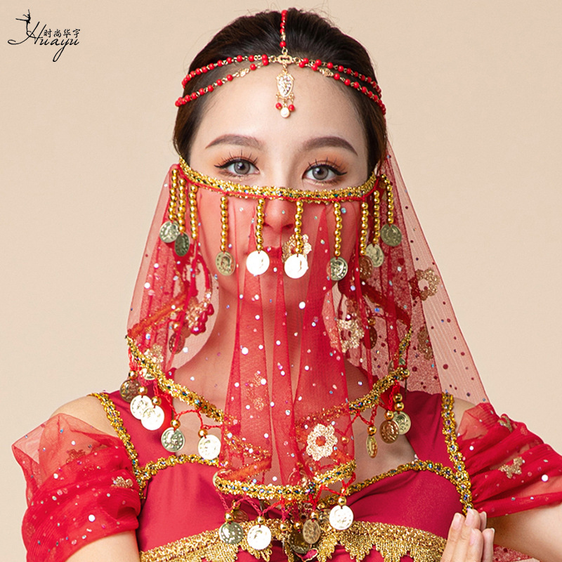 Fashion Huayu Belly Dance Indian Dance Veil Bollywood Covering Scarf Performance Dance Accessories Props Mask Women