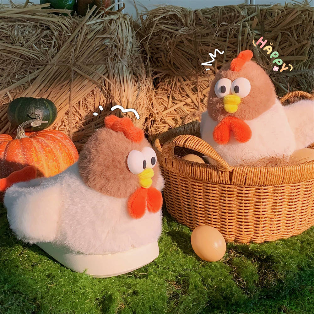 Ladies Fun Funny Cartoon Chick Cotton Slippers 2025 New Winter Home Cute Plus Velvet Warm Furry Shoes