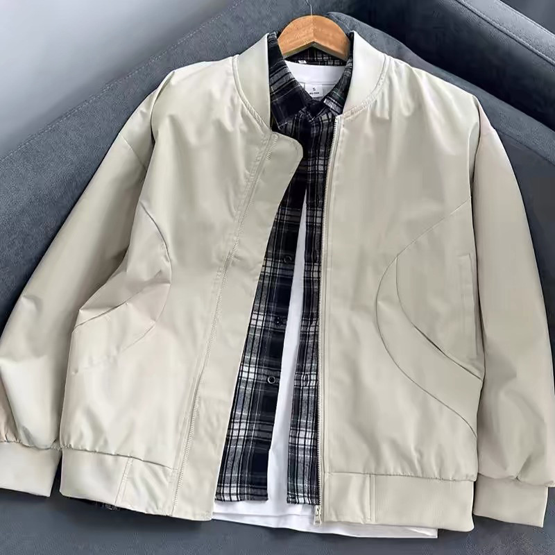 Baseball Jacket for Men, Spring and Autumn 2026 New Style, Loose Casual Bomber Jacket, Thin Workwear Top, Trendy