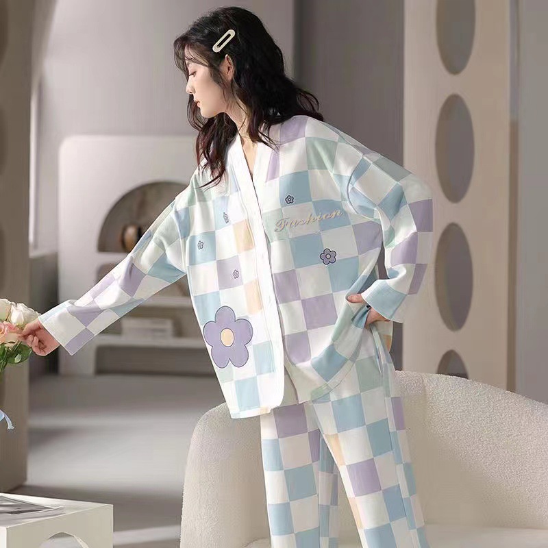 Pajamas Women's Spring and Autumn 2025 New Long Sleeve High-end Sense Cute Thin Outer Wear Home Clothes plus size suit