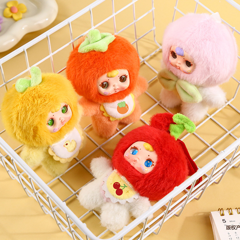 Xiaohongshu Hot-Selling Dopamine Series mm Candy Colorful Fruit Plush Blind Box Doll Pendant Figurine Small Gift