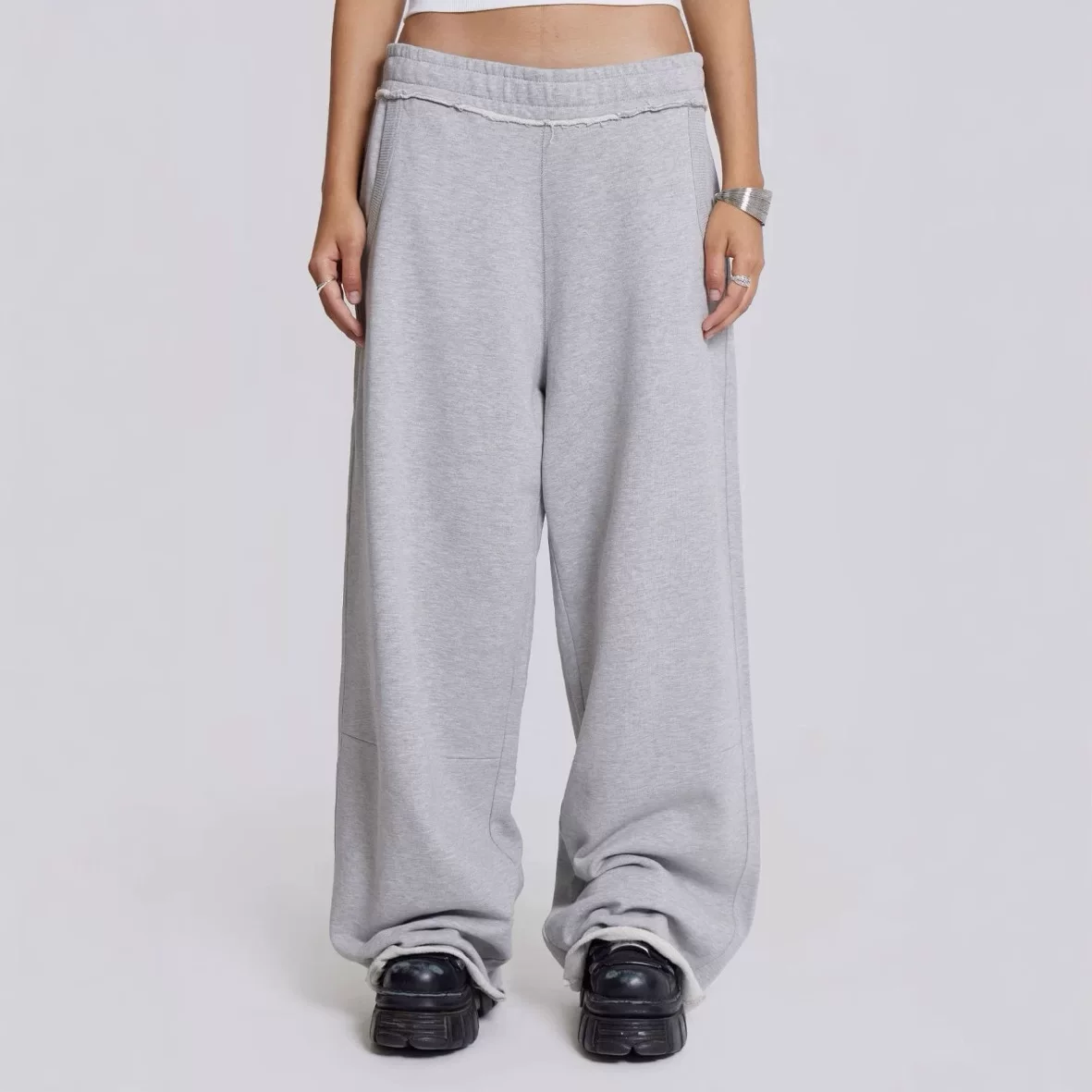 跨境TK爆款jaded london街头灰色休闲裤情侣sweatpants卫裤裤子