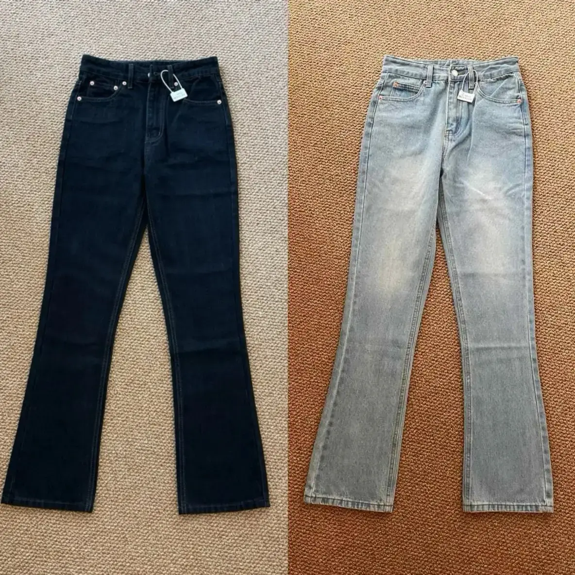Women's flared jeans dark wash and light wash
