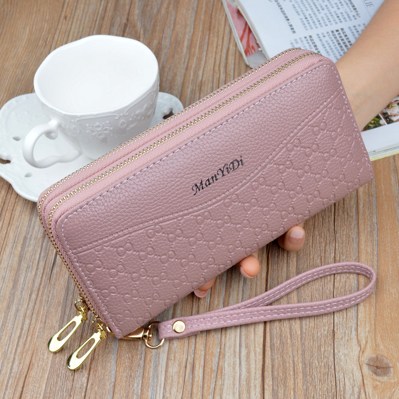 New Style Wallet Women's Long Double Zipper Clutch Large Capacity Wallet Double Layer Soft Wallet Coin Purse Mobile Phone Bag