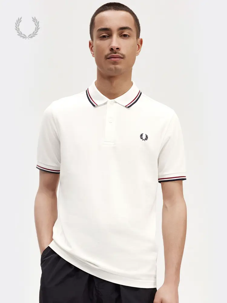 Fred Perry Men Polo Shirt 2025 Summer Business Short Sleeve Heavy weight Wheat Ear Embroider Colorful T-Shirt M3600