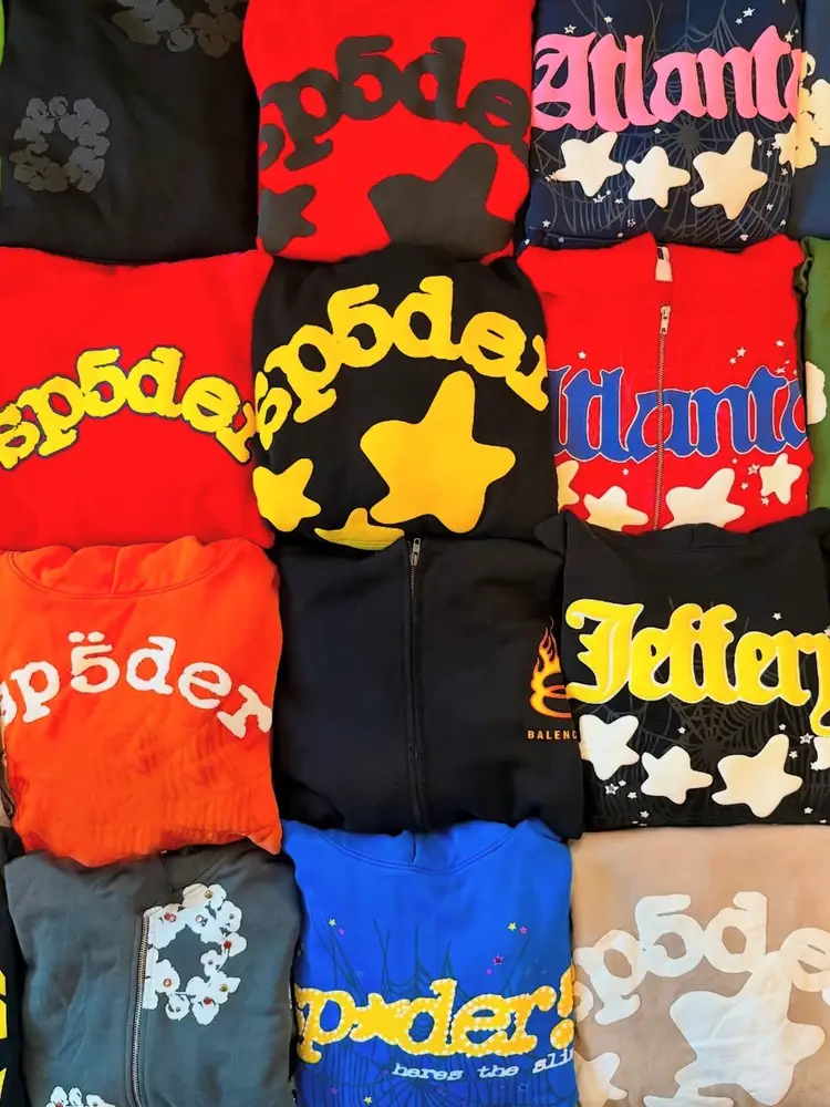 Sp5Der Hooded Sweatshirt 555 Spider Web Foam Print Men's Young Thub Casual Pants Sports Suit